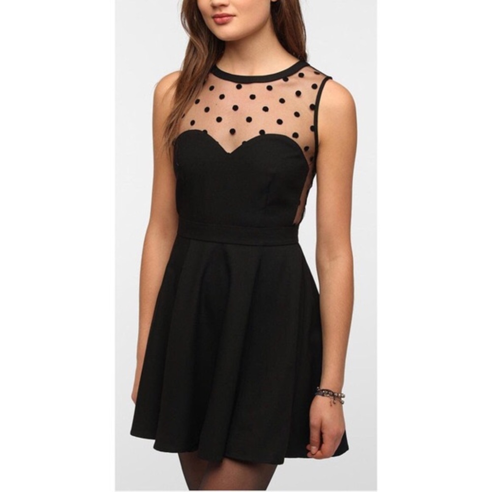 Coincidence & Chance mesh polka dot cocktail dress